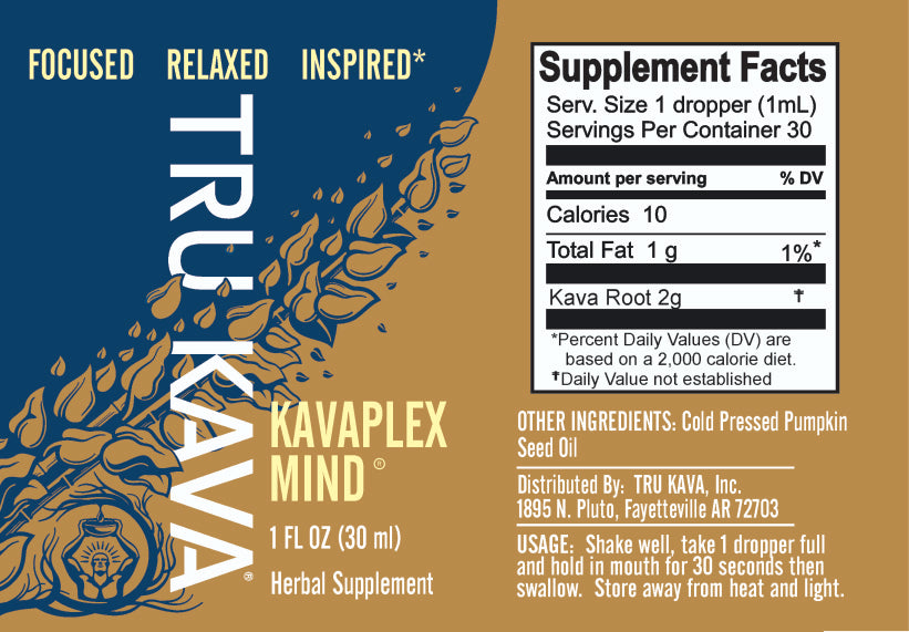 TRU KAVA KAVAPLEX MIND Nootropic Oil