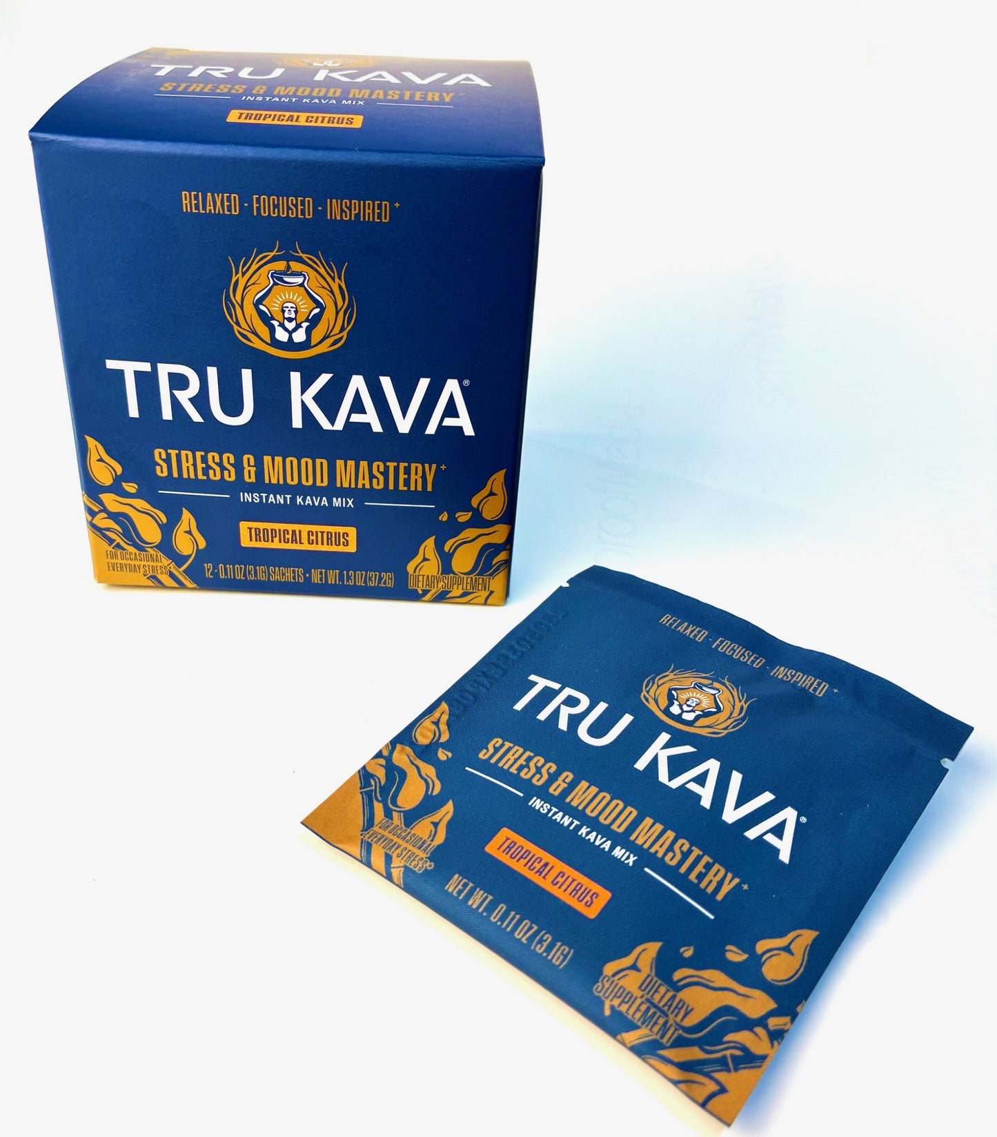 TRU KAVA Tropical Stress and Mood Sachets- 12 Servings