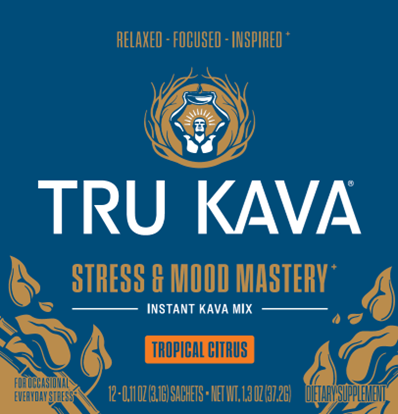TRU KAVA Tropical Stress and Mood Sachets- 12 Servings