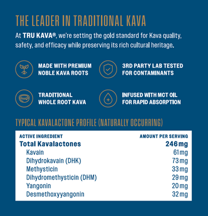 TRU KAVA Tropical Stress and Mood Sachets- 12 Servings