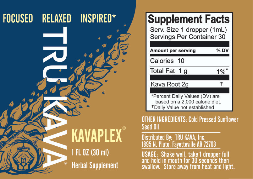 Bundle 2 - Two NEW FLAVOR TRU KAVA TROPICAL CITRUS Kava Drink 6 Packs and 1 KAVAPLEX PREMIUM Kava Oil