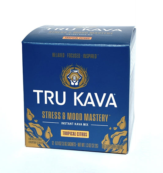 TRU KAVA Tropical Stress and Mood Sachets- 12 Servings
